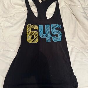645 bodi Black Tank Top with Yellow and Blue Graphic small